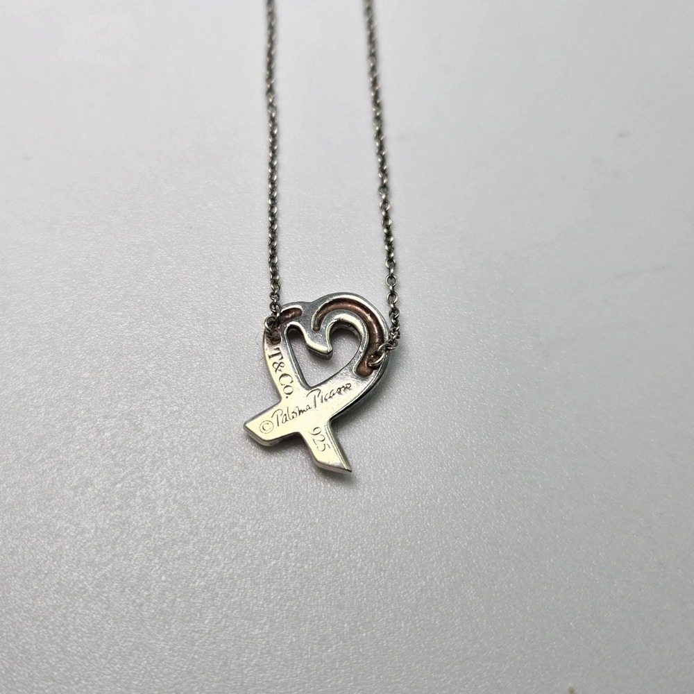 Tiffany‎ & Co. Paloma Picasso Loving Heart Sterling Silver Pendant Necklace - Picture 3 of 10